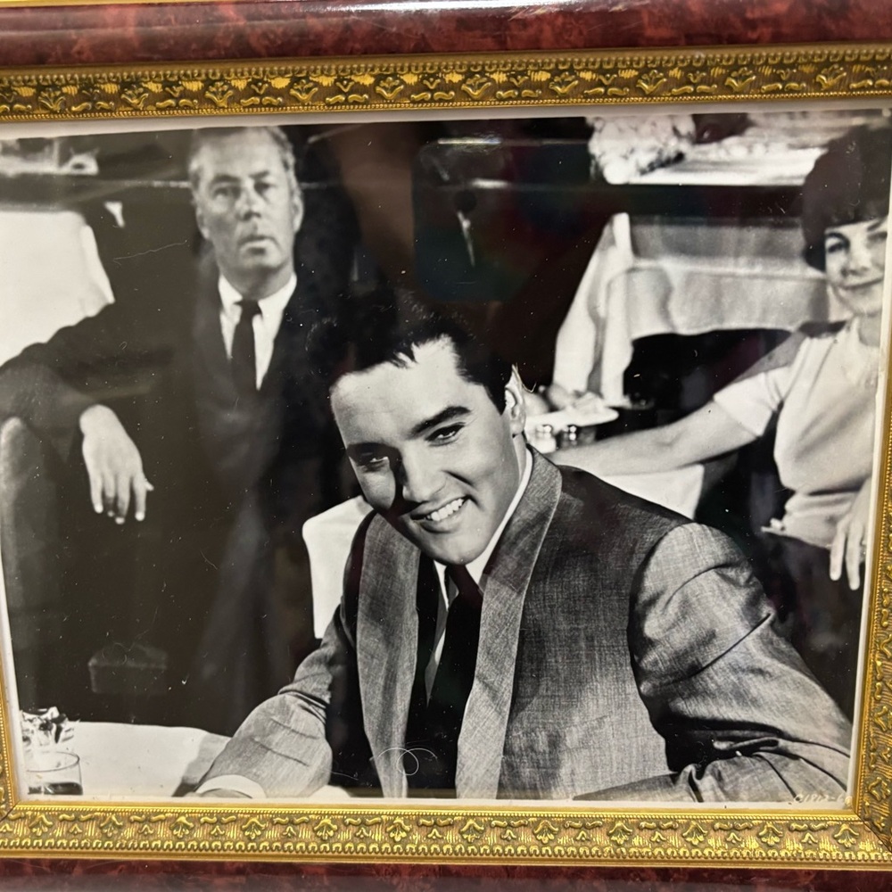 Vintage Gold and Brown Framed Black and White Photo